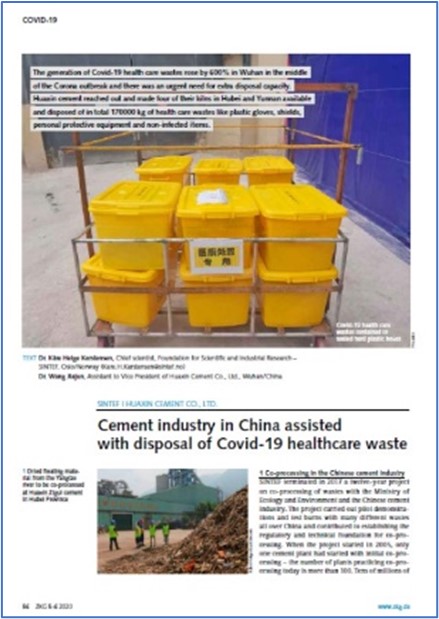 Cement industry in China assisted with disposal of Covid-19 healthcare waste