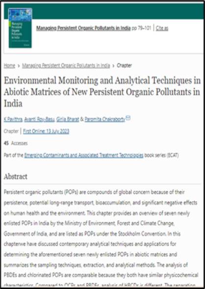 Managing Persistent Organic Pollutants in India