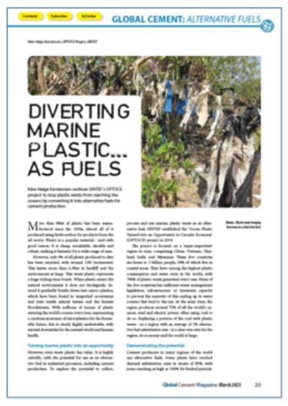 Diverting Marine Plastic as fuels